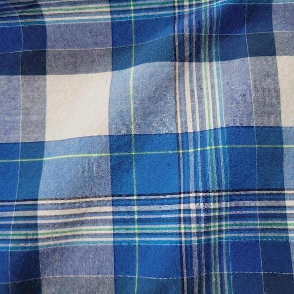 Aeropostale Western Pearl Snap Blue Plaid Men's Long Sleeve Shirt Size XL - Picture 9 of 9